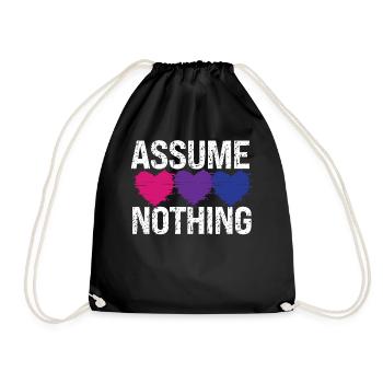 Bisexual Bi Pride Flag Assume - Turnbeutel - Schwarz - Vorne