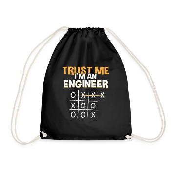 Trust Me Engineer Tic Tac Toe Engineering - Turnbeutel - Schwarz - Vorne