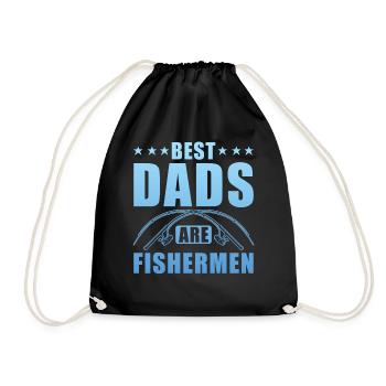 Angler Fishing Best Dad - Drawstring Bag - black - Front