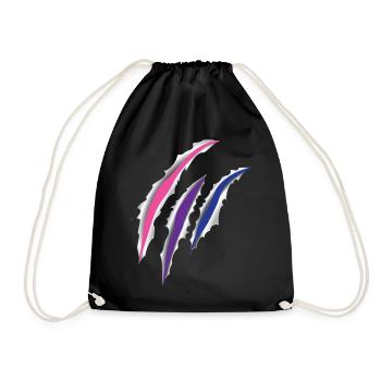 Bisexual Bi Pride Flag Scratch - Turnbeutel - Schwarz - Vorne