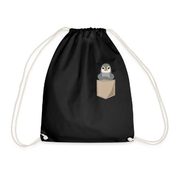 Böser Pinguin Brusttasche Print Seevogel Geschenk - Turnbeutel - Schwarz - Vorne