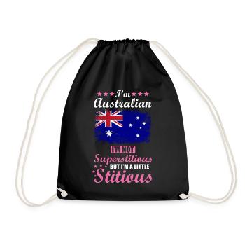 Australierin Geschenk lustiger Spruch Australien - Turnbeutel - Schwarz - Vorne