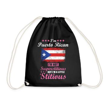 Puerto Ricanerin Geschenk lustiger Spruch Puerto - Turnbeutel - Schwarz - Vorne