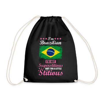 Brasilianerin Geschenk lustiger Spruch Brasilien - Turnbeutel - Schwarz - Vorne