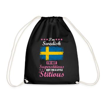 Swede Gift drôle en disant Suède - Sac de sport léger - noir - Devant