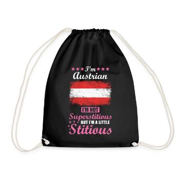 Austrian Mrs. Superstitious Stitious - Drawstring Bag - black - Front