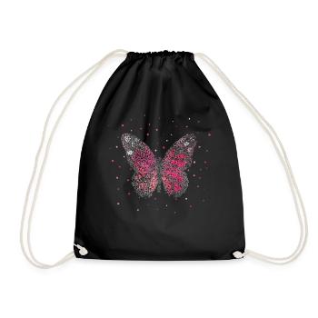 Schmetterling Schmetterlinge Floristin - Turnbeutel - Schwarz - Vorne