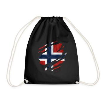 NORWEGEN FLAGGE NORWEGISCH SKANDINAVIEN NOREG - Turnbeutel - Schwarz - Vorne