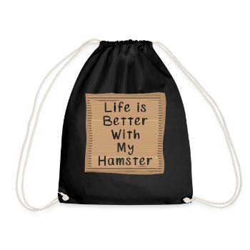 Hamster - Turnbeutel - Schwarz - Vorne