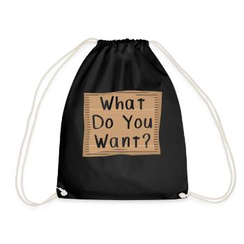 Que veux-tu? Cardboad Message - Sac de sport léger - noir - Devant