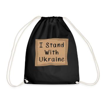 I stand with Ukraine - Turnbeutel - Schwarz - Vorne