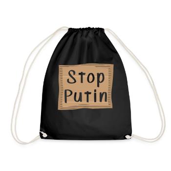 Stop Putin - Drawstring Bag - black - Front