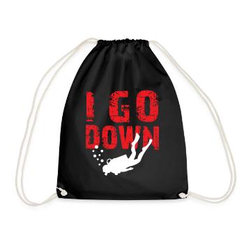 I Go Down - Ocean Underwater Free Diving Instruct - Drawstring Bag - black - Front