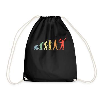 Evolution Tennis Retro Tennissport Tennisspieler - Turnbeutel - Schwarz - Vorne