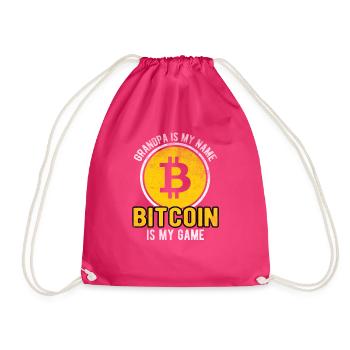 Grandpa is my name bitcoin is my game - Turnbeutel - Fuchsia - Vorne