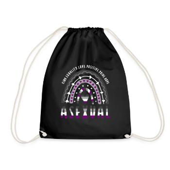 Asexual Saying Asexual Pride Ace Rainbow - Drawstring Bag - black - Front