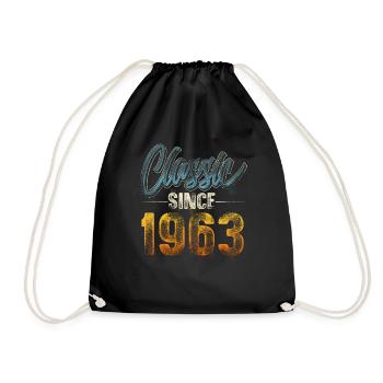 1963 Year of birth Birthday Year of construction Vintage - Drawstring Bag - black - Front