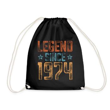 1974 Naissance Année de naissance Anniversaire - Sac de sport léger - noir - Devant