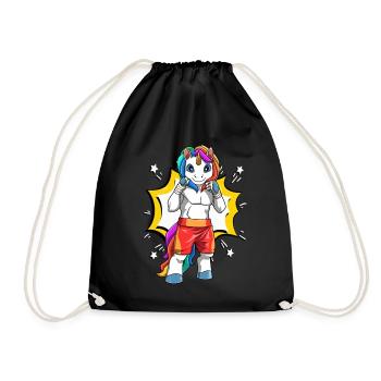Lustiges Einhorn Karate Kampfsport Unicorn MMA - Turnbeutel - Schwarz - Vorne