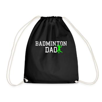 badminton dad - Drawstring Bag - black - Front