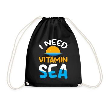 I Need Vitamin Sea - Ocean Sea Animal Turtle - Turnbeutel - Schwarz - Vorne