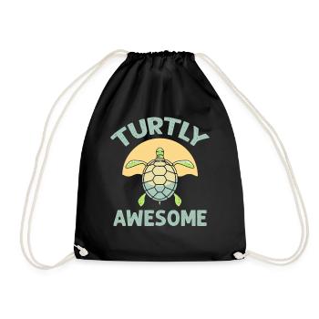 Turtly (Totally) Awesome - Ocean Sea Animal Turtle - Turnbeutel - Schwarz - Vorne