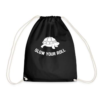 Slow Your Roll - Sea Turtle - Drawstring Bag - black - Front