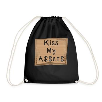 Embrassez mes A$$et$ Embrassez mes actifs Argent En disant - Sac de sport léger - noir - Devant