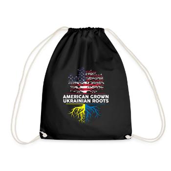 American Grown Ukrainian Roots Ukraine Amerika - Turnbeutel - Schwarz - Vorne