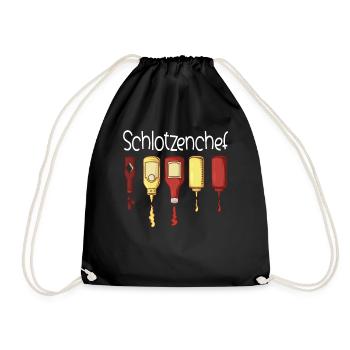 BBQ Barbecue Grill Grillen Schlotzenchef - Drawstring Bag - black - Front