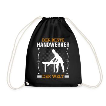 Handwerker Handwerk Beruf Ausbildung Geschenk - Turnbeutel - Schwarz - Vorne