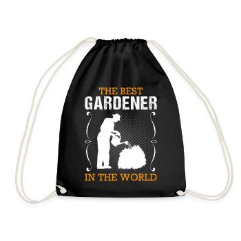 Gärtner Beruf Gartenbau Gartenarbeit Geschenk - Turnbeutel - Schwarz - Vorne