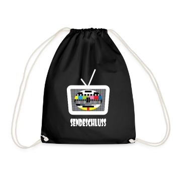 Testbild Sendschluss 80er 90er Jahre Motto Party - Turnbeutel - Schwarz - Vorne
