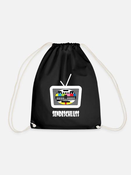 Testbild Sendschluss 80er 90er Jahre Motto Party - Turnbeutel - Schwarz