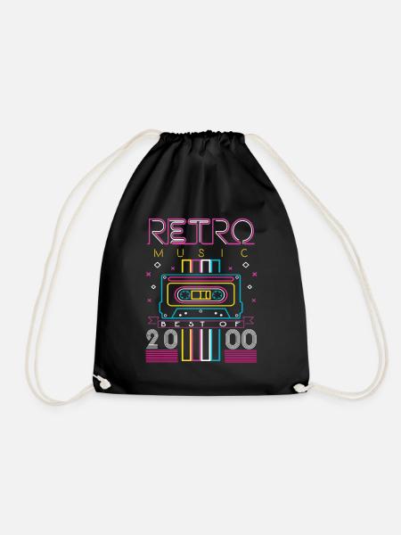 Best Of 2000 Retro Kassette Vintage Geburtstag - Turnbeutel - Schwarz