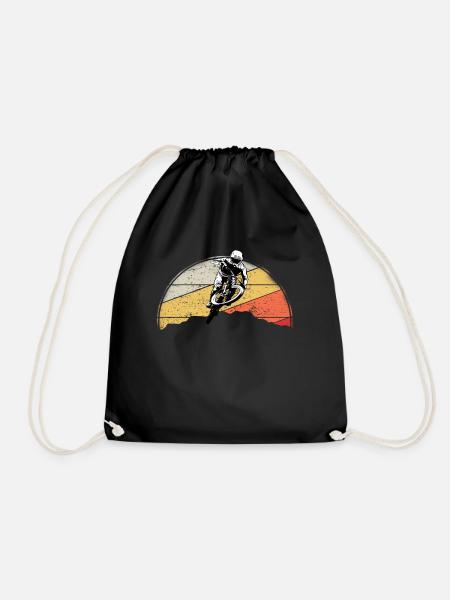 Mountainbike MTB Natur Berge Retro Vintage - Turnbeutel - Schwarz