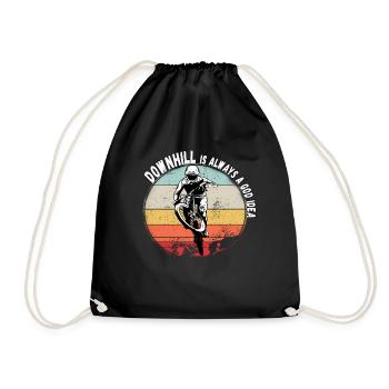 La descente est toujours une bonne idée VTT RetroVintage - Sac de sport léger - noir - Devant