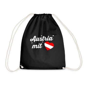 Österreich Flagge Wien Tirol Steiermark Austria - Turnbeutel - Schwarz - Vorne