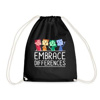 Autism Gift Autistic Asperger ADHD Autism - Drawstring Bag - black - Front