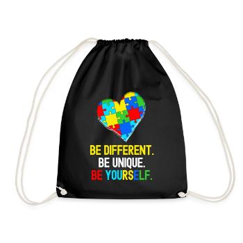 Autist Tshirt Autimus Geschenk Asperger Kinder - Turnbeutel - Schwarz - Vorne