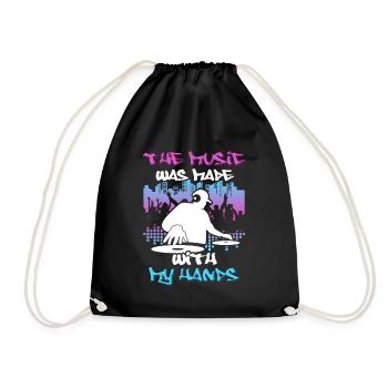 DJ Tshirt pour Party Disc Jockey Rave Techno Mixer - Sac de sport léger - noir - Devant