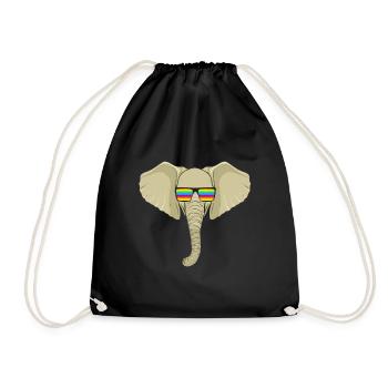 Elephant Tshirt pour Elephant Elephant Kids Zoo - Sac de sport léger - noir - Devant