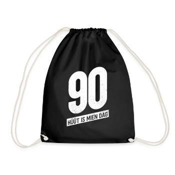 80 - Hüüt Is Mien Dag - 80 Geburtstag Plattdeutsch - Turnbeutel - Schwarz - Vorne