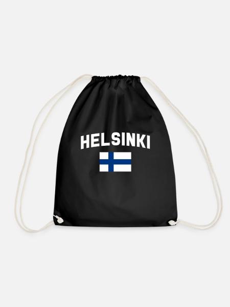 Finland Gift Scandinavia Finland Suomi Finne - Drawstring Bag - black