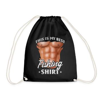 This Is My Best Fishing Shirt Fisherman Funny Fishing - Drawstring Bag - black - Front