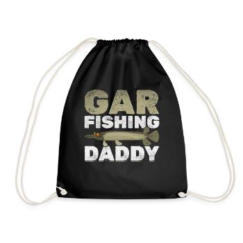 Gar Angeln Daddy Hornhecht Angeln Papa Garfishing - Turnbeutel - Schwarz - Vorne