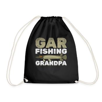Hornhecht Angeln Opa Garfishing Gar Fishing Opa - Turnbeutel - Schwarz - Vorne