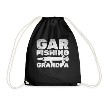 Gar Fishing Opa Hornhecht Angeln Opa Garfishing - Turnbeutel - Schwarz - Vorne
