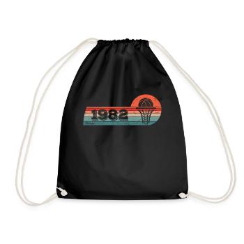 Basketball games born in 1982 Birthday - Drawstring Bag - black - Front