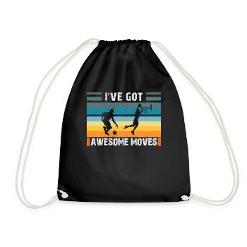 Basketballer Basketball -I've Got Awesome Moves- - Turnbeutel - Schwarz - Vorne